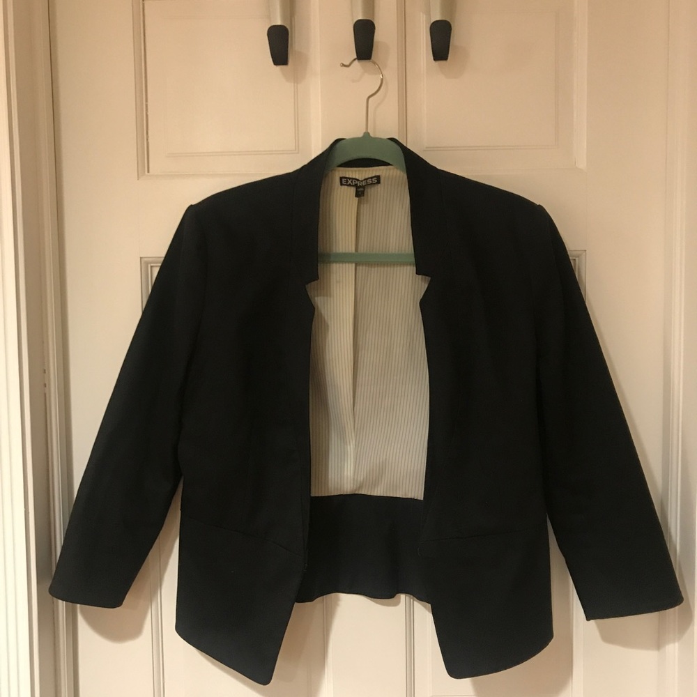 Classic Black Cutaway Blazer from Express